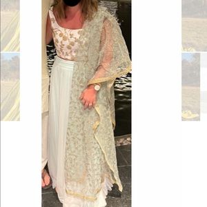 White and Blue Lehenga